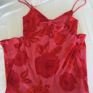 Super late 90s summer rose pink and red dress